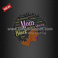 Black Mom Heat Transfer Vinyl DTF Plastisol Transfer Afro Girl