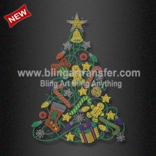2023 Rhinestone Christmas Tree Crystal Iron ons Transfer