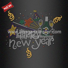 2024 Happy New Year Rhinestone Transfer Iron ons