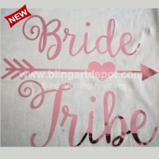 Metallic Rose Gold Vinyl Bride Tribe Iron On Transfer Motif for T Shirts