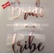 Bride Tribe Metallic Vinyl Iron on Rose Gold color Transfer for Wedding Dress