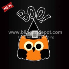 Boo Halloween Heat Transfers Rhinestone Iron Ons