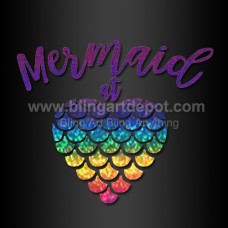Colorful Mermaid Heat Transfers Foil Design for Decorating Kids Clothing 