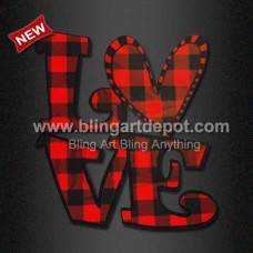 Red Buffalo Plaid Love Heat Transfers For Valentine's Day