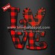 Red Buffalo Plaid Love Heat Transfers For Valentine's Day