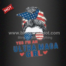 Black Woman T Shirt Transfer ULTRA MAGA Girl Heat Transfer Printing Vinyl Transfer