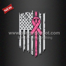 Heat Press Transfer Pink Ribbon with US Map Vinyl Transers for Clothing