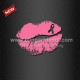 Custom Iron ons Vinyl Transfer Sexy Lips with Pink Ribbon for T-shirts