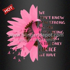 Best Sale Pink Ribbon Daisy Plastisol Transfer for Breast Cancer Awareness
