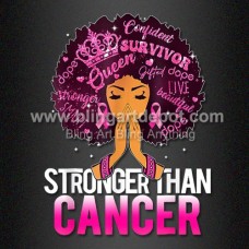 Black Women Queen Stronger Than Breast Cancer Printing DTF Transfer for T Shirt