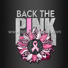 Back the Pink Glitter Transfers Breast Cancer Awareness DTF Printing