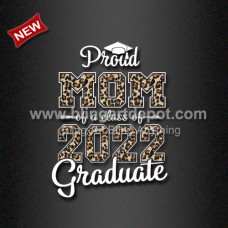 Beautiful Zebra PU Vinyl Transfer Proud Mom of a Class of 2022 Graduate Direct To Film for Shirt