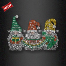 Beautiful Rhinstone Gnomes Heat Transfer Merry Christmas for Shirts