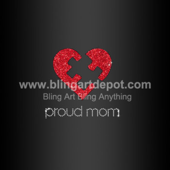 Autism Awareness Proud Mom Rhinestone Transfers