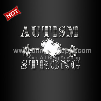 Autism Strong Rhinestone Heat Transfers Vinyl Autism Strong Rhinestone Heat Transfers Vinyl