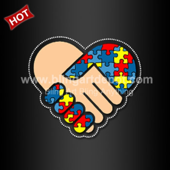 Autism Awareness Heart Design Rhinestone Transfers Autism Awareness Heart Design Rhinestone Transfers