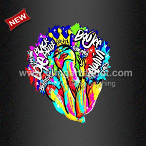Afro Girl Direct To Film Transfer Iron ons for T Shirt