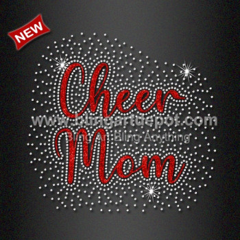 Cheer Mom Crystal Iridescent Iron on Transfer for 2025 Summit Cheer Mom Crystal Iridescent Iron on Transfer for 2025 Summit