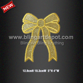 Bow Glitter Iron On Patch Bow Glitter Iron On Patch