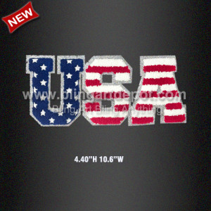 USA Chenille Glitter Iron-On Patch