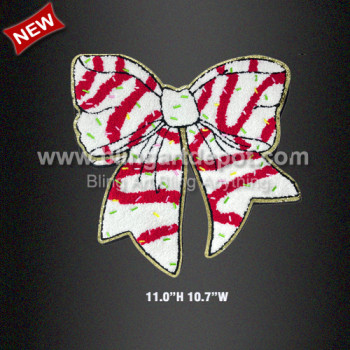 Baseball Bow Chenille Iron On Patch Baseball Bow Chenille Iron On Patch