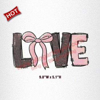 LOVE Bow Sequin Iron On Patch LOVE Bow Sequin Iron On Patch