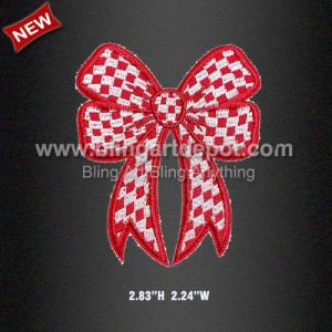 Shiny Red Bow Iron-On Patch Shiny Red Bow Iron-On Patch