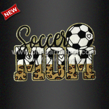 Soccer MOM Chenille Glitter Iron On Patch Soccer MOM Chenille Glitter Iron On Patch