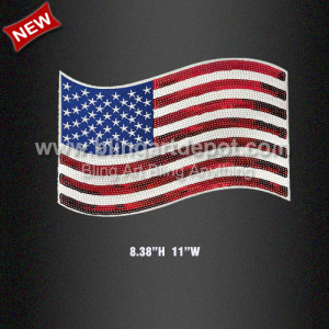 Shiny USA Flag Sequin Iron On Patch Shiny USA Flag Sequin Iron On Patch