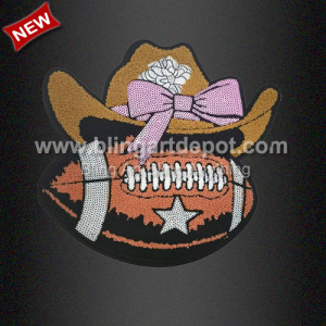 Football Chenille & Sequin Iron On Patch Football Chenille & Sequin Iron On Patch