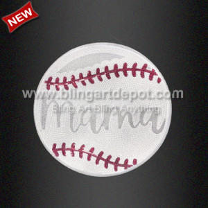 MaMa baseball Sequin Iron on Pacth