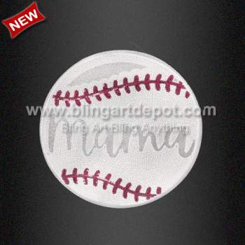 MaMa baseball Sequin Iron on Pacth