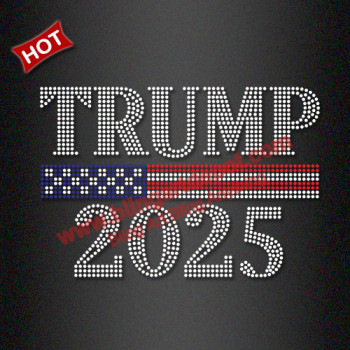 Bling Trump 2025 Rhinestone Heat Transfers for T Shirts Bling Trump 2025 Rhinestone Heat Transfers for T Shirts