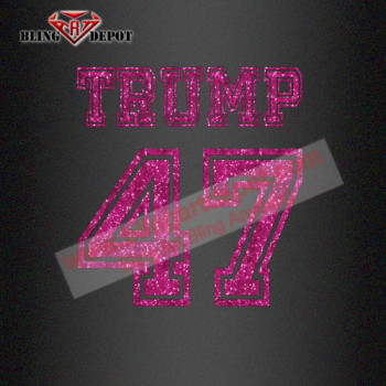 Custom Transfer Trump 47 Glitter Iron on Transfers Wholesale