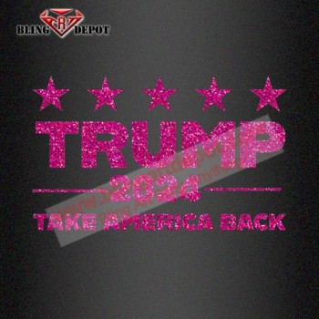 TRUMP 2024 Glitter Heat Printed Transfer for Shirts TRUMP 2024 Glitter Heat Printed Transfer for Shirts