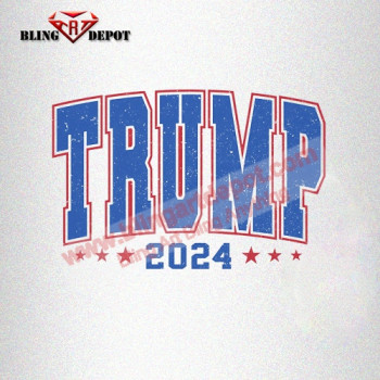 Heat Printed TRUMP 2024 Glitter Transfer Film for Shirts