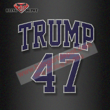 Custom Transfer TRUMP 47 Rhinestone Iron ons for Clothing