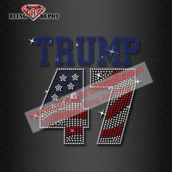 Rhinestone Mockup Trump 47 Crystal Iron ons for T Shirt