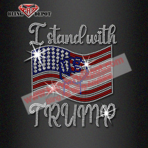 I Stand with Trump Iron ons Rhinestone Motif I Stand with Trump Iron ons Rhinestone Motif