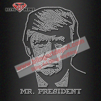 Crystal Transfer President Donald Trump Rhinestone Applique Transfers Iron on for Shirts Crystal Transfer President Donald Trump Rhinestone Applique Transfers Iron on for Shirts