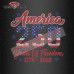 America 250th Shirt Rhinestone Patriotic Bling Sparkly, 4th of July, USA iron on rhinestone