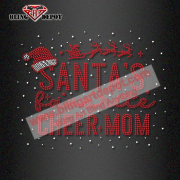 Santa Favorite Cheer Mom Rhinestone Transfers Santa Favorite Cheer Mom Rhinestone Transfers