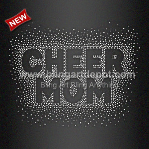 Hotsale Cheer Mom Rhinestone Heat Transfers for Sports Team Bra