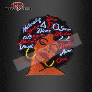 Sorority Patch Delta Girl Embroidered DST Patch Iron On