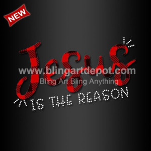Iron on Printed Vinyl Jusus is The Season Buffalo Plaid Heat Transfer Wholesale