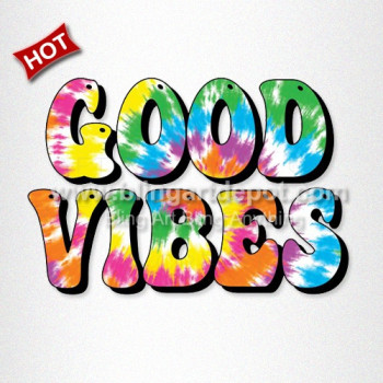 DTF Heat Press Vinyl Transfer Tie Die Good Vibes for Summer T Shirts DTF Heat Press Vinyl Transfer Tie Die Good Vibes for Summer T Shirts