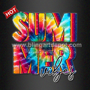 DTF White Ink Summer Vibes Tie Die Plastisol Transfer for Hoodie DTF White Ink Summer Vibes Tie Die Plastisol Transfer for Hoodie