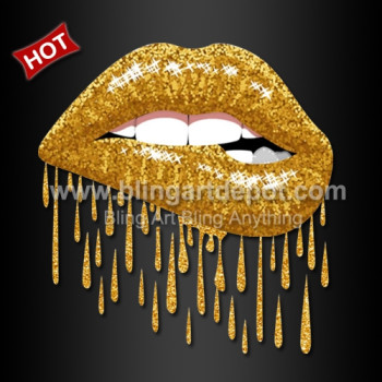 Sexy Lips Glitter Heat Transfer Printing Vinyl for Shirts