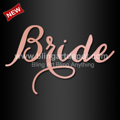 Beautiful Script Letters Transfer Bride Metallic Rose Gold Vinyl Hot ...