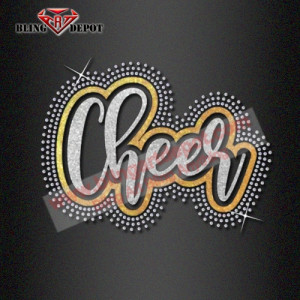 Rhinestone Cheer Glitter Iron On Appliques and Transfers 